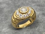 an image of a gold ring with a diamond center