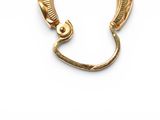 pair of gold plated hoop earrings on a white background