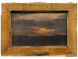 an image of a painting of a sunset over a body of water