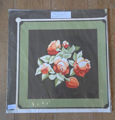 une photo d'une photo représentant un bouquet de fleurs posé sur une table