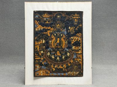 Thangka. Peinture sur toile. 40 x 30 cm.