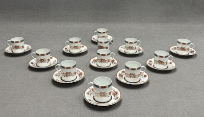 GDA Limoges, modèle Mandarin. Service à café comprenant 12 t…