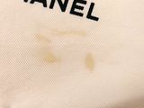 chanel tote bag in white with black logo