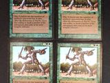 quatre cartes d'un jeu de cartes sur lesquelles figure un homme tenant une batte de baseball