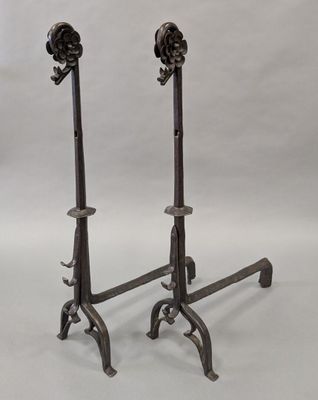 pair of antique cast iron candlesticks with lion heads