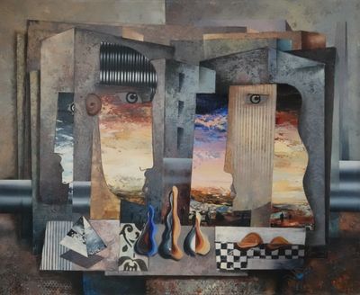 une photo d'un tableau représentant une guitare