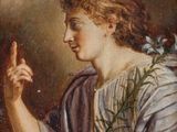 an image of a painting of a woman holding a bird in her hand