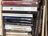 a box full of books sitting on the floor