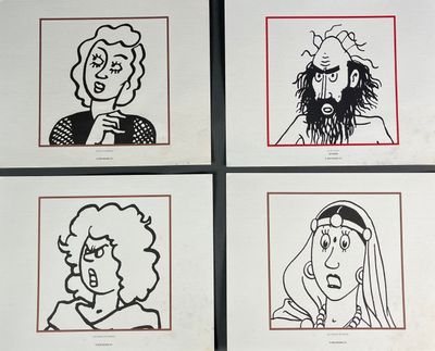 quatre photos différentes d'un homme et d'une femme arborant des expressions différentes
