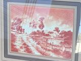 a picture of a picture of a rural scene in a frame