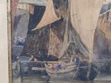 a picture of a painting of a sailboat in the water