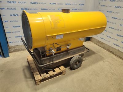 an image of a yellow barrel sitting on top of a wooden pallet