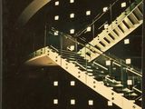 a black and white photo of a staircase in a building
