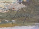 an image of a painting of a person on a surfboard in the water