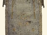 an image of a beaded purse hanging from a chain