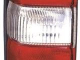 a close up of the tail light of a car