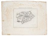 an old book with a drawing of a map on it