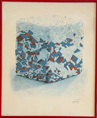 une image représentant un tableau montrant une pile de blocs bleus et rouges