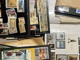 many different types of stamps on display in this room