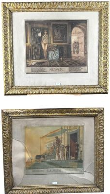 two framed paintings of a woman and a man in a living room