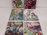 Les bandes dessinées « X-Men » sont alignées sur une surface blanche