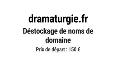 Nom de domaine dramaturgie.fr. Catégorie: Art et culture.