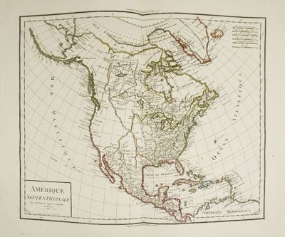 une vieille carte de l'Amérique du Nord indiquant l'étendue des États-Unis