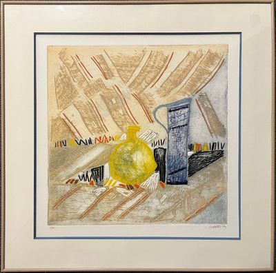 LOUTTRE.B (1926-2012). Vase bleu.