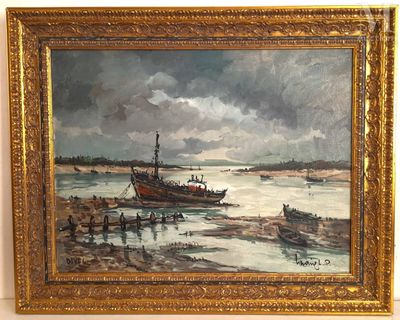 LAVOINE Robert L.P. (1916-1999) Huile sur toile