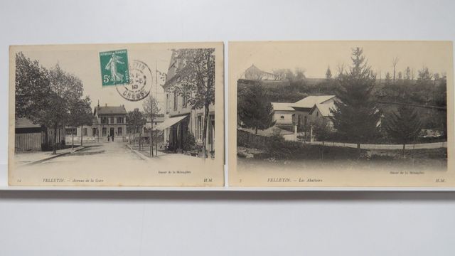 Felletin : Lot de 2cpa : Avenue de la Gare (HM 12), carte rare !!...