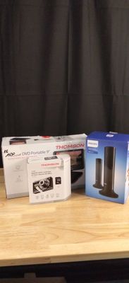 Lot d'appareil photo et lecteur DVD thomson+ téléphone Phili…