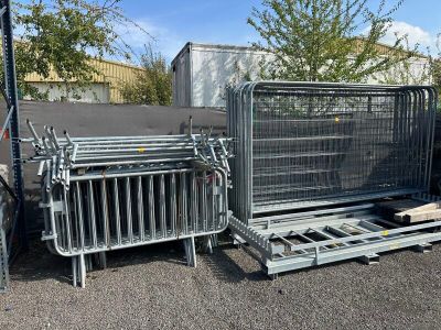 many metal cages that are sitting in the parking lot