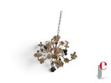 an image of a chandelier with a bunch of flowers hanging from the ceiling