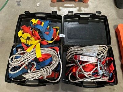 two black boxes filled with different types of rope
