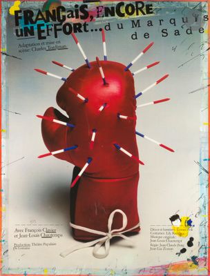 an image of a red boxing glove with pins sticking out of it