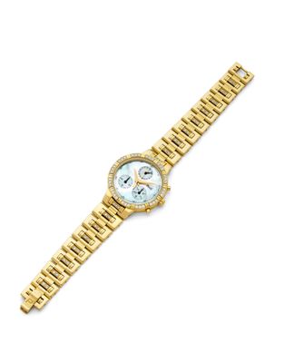 rolex lady ' s 18k yellow gold diamond watch