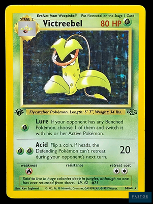 une photo d'une carte Pokémon sur laquelle figure Victrebel