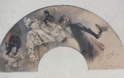 un dessin représentant un groupe de personnes assises sur un banc