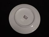 a white plate with a picture of a castle on it