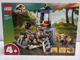 a box of lego jurassics with a horse and rider