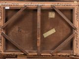 a wooden box with writing on it sitting on a table