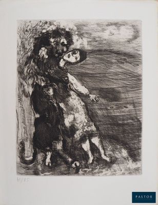 une image représentant un dessin en noir et blanc d'une femme et d'un chien