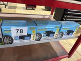 a close up of a shelf with boxes of tires on it