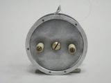 a picture of a clock with three eyes on it