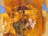 an image of a painting of a woman with a flower in her hair