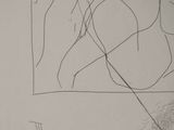 drawing of a woman sitting on a couch with a cat