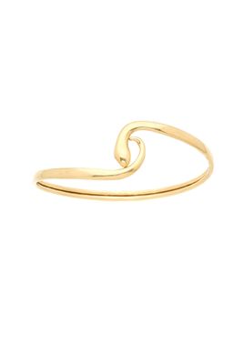 a close up of a gold ring on a white background