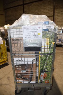 a cart that has a lot of boxes in it