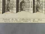 a drawing of a building with a clock on it
