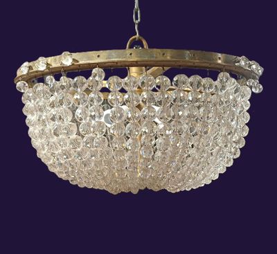 BACCARAT ( dans le goût de ) - Suspension " corbeille ", à p… - Photo 1